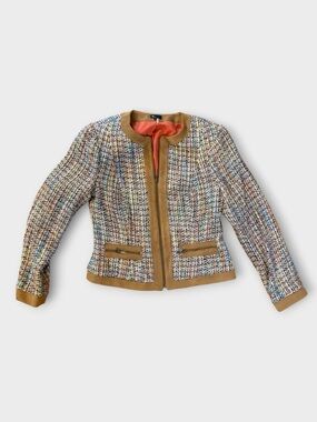 6 by Six Multicolor Tweed Jacket Size Small